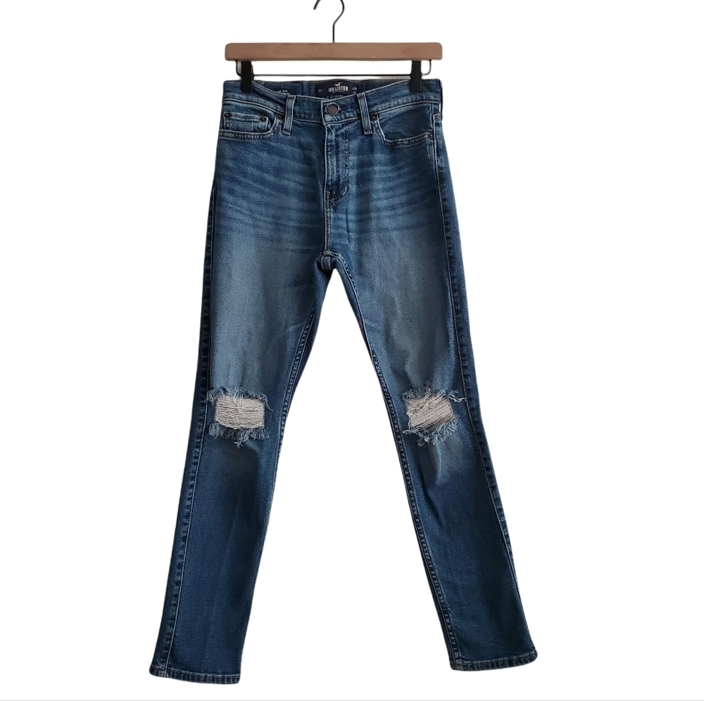 Hollister Women 26 Dad Jean Epic Flex Distressed Knees Stretch Denim